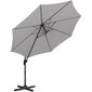 Külgmise kallutusega vihmavari, UNI_UMBRELLA_2R300GR_N1, 300 cm. läbimõõduga, hall цена и информация | Päikesevarjud, markiisid ja alused | kaup24.ee