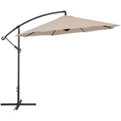 Зонт садовый с боковым наклоном, UNI_UMBRELLA_2R300GR_N1, диаметр 300 см, кремовый цена и информация | Зонты, маркизы, стойки | kaup24.ee