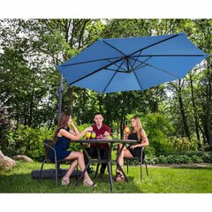 Зонт садовый с боковой опорой, круглый, UNI_UMBRELLA_2R300BL_N1, диаметр 300 см, синий цена и информация | Зонты, маркизы, стойки | kaup24.ee