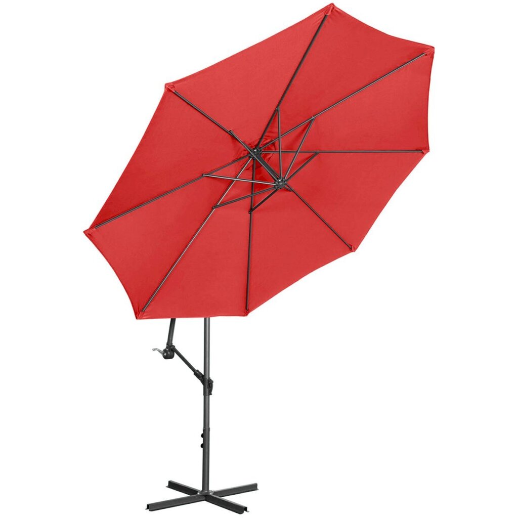 Aiavarju, ümmargune, UNI_UMBRELLA_2R300BL_N1, 300 cm. läbimõõduga, punane hind ja info | Päikesevarjud, markiisid ja alused | kaup24.ee