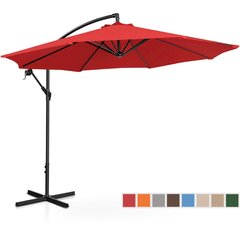 Зонт садовый с боковой опорой, круглый, UNI_UMBRELLA_2R300BL_N1, диаметр 300 см, красный цена и информация | Зонты, маркизы, стойки | kaup24.ee