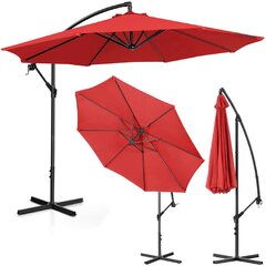 Aiavarju, ümmargune, UNI_UMBRELLA_2R300BL_N1, 300 cm. läbimõõduga, punane hind ja info | Päikesevarjud, markiisid ja alused | kaup24.ee