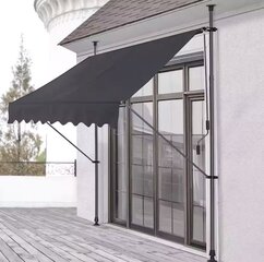 Reguleeritava kõrgusega, veekindel rõdu päikesepergola käepidemega, Modern Home, 188 cm. x 200 cm., hall hind ja info | Päikesevarjud, markiisid ja alused | kaup24.ee