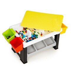 Laste laud klotsidega mängimiseks, 67,5 cm. x 35 cm. x 30 cm., kollane hind ja info | Lastetoa komplektid | kaup24.ee