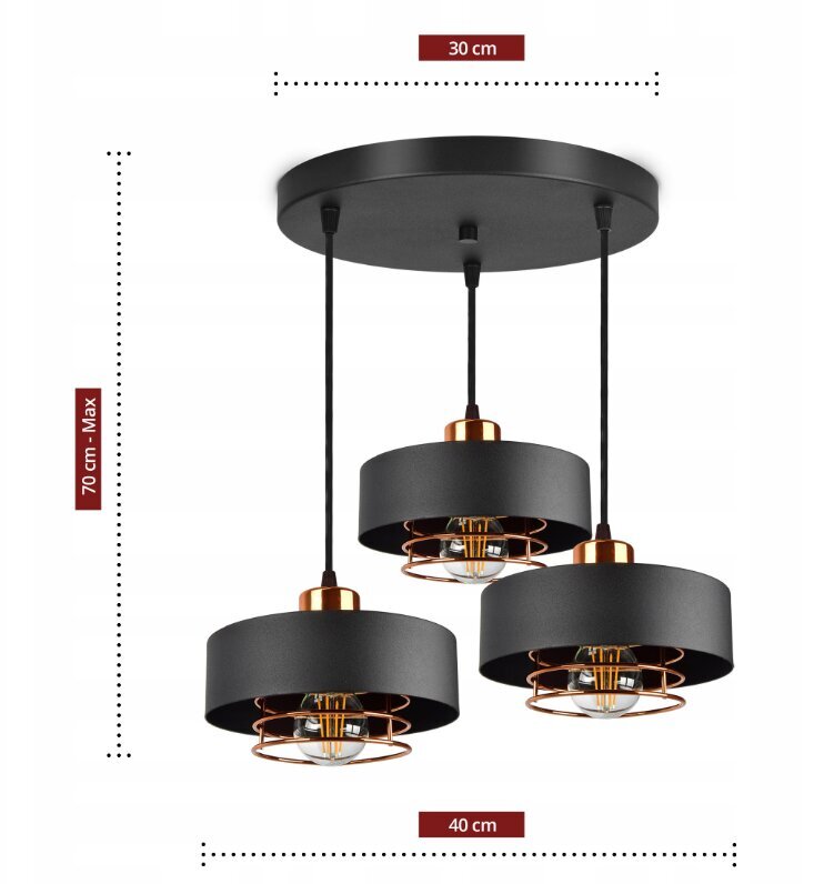 Rippvalgusti Luxolar 754, 3-punktiline E27 lamp цена и информация | Rippvalgustid | kaup24.ee