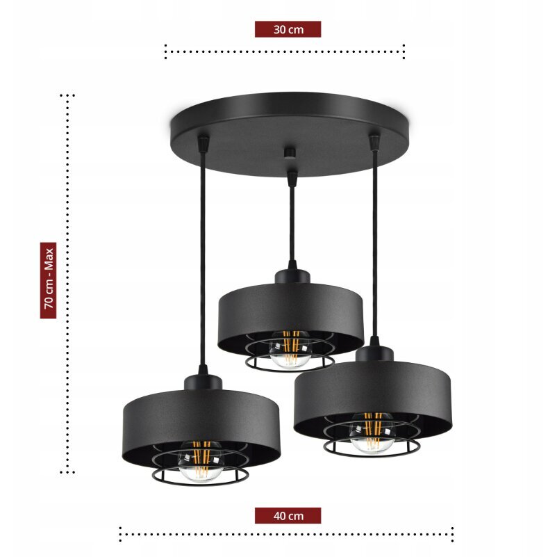 Rippvalgusti Luxolar 754, 3-punktiline E27 lamp hind ja info | Rippvalgustid | kaup24.ee