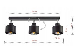 LED laevalgusti 3xE27 must 384-B3 hind ja info | Laelambid | kaup24.ee