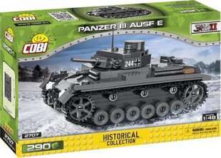 Сборная модель Малый армейский танк Panzer III Ausf. E Cobi, 2707, 290 д. цена и информация | Конструкторы и кубики | kaup24.ee