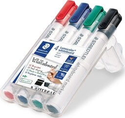 Staedtler Lumocolor 351 valge tahvli markerite komplekt, 2 - 5 mm, 4 värvi hind ja info | Kirjatarbed | kaup24.ee