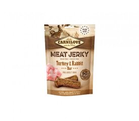 Carnilove Dog Jerky Rabbit & Turkey Bar maiused koertele, 100 g x 4 hind ja info | Maiustused koertele | kaup24.ee