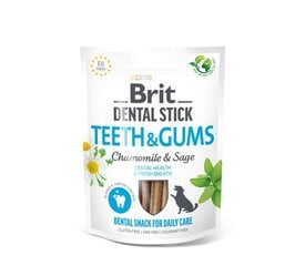 Brit Dental Stick Teeth&Gums Chamomile&Sage maiuspalad hambaraviks, 7 tk x 4 hind ja info | Maiustused koertele | kaup24.ee