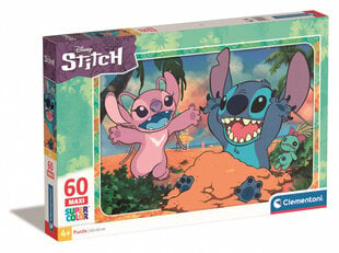 Puzzle maxi SuperKolor Disney Stitch Clementoni, 60 osa hind ja info | Pusled | kaup24.ee