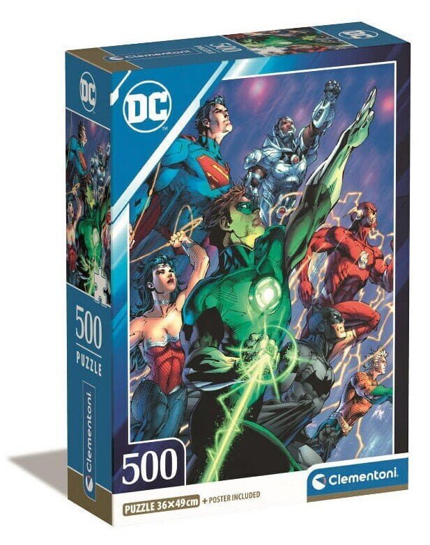 CLEMENTONI pusle 500 Compact DC Comics JusticeLeag.35532 цена и информация | Pusled | kaup24.ee
