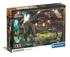 Clementoni pusle 1000 Kompaktne Jurassic World 39856 hind ja info | Pusled | kaup24.ee