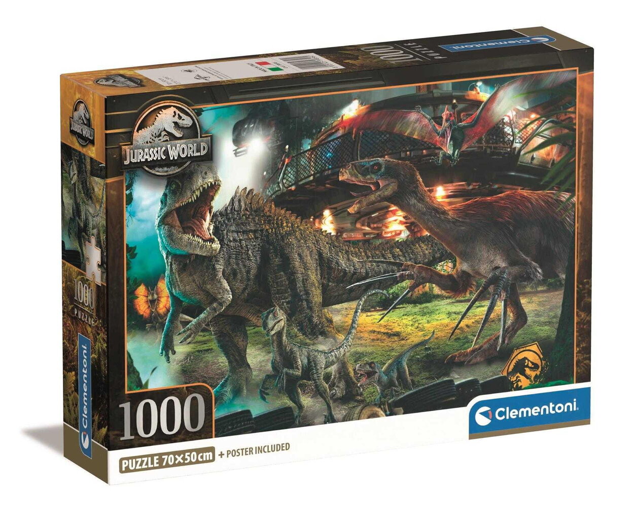 Clementoni pusle 1000 Kompaktne Jurassic World 39856 цена и информация | Pusled | kaup24.ee