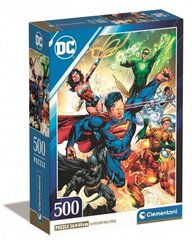 CLEMENTONI pusle 500 Compact DC Comics JusticeLeag.35531 hind ja info | Pusled | kaup24.ee