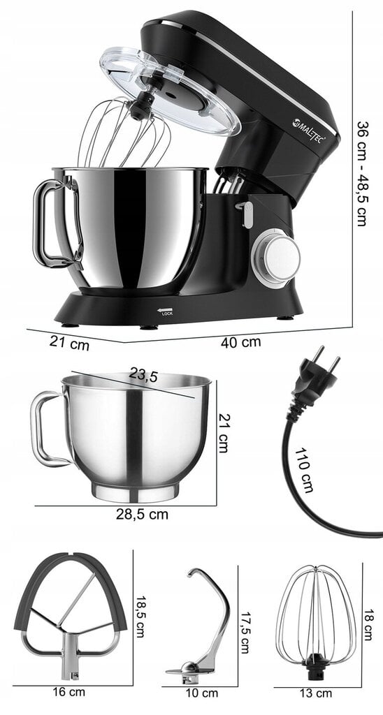 Maltec, 6.5 L, must hind ja info | Mikserid | kaup24.ee