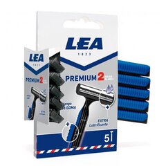 Ühekordne raseerija Lea Premium 2 Fixed Head Disposable Razor, 5 tk hind ja info | Raseerimisvahendid | kaup24.ee