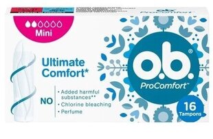 Tampoonid O.B. ProComfort, mii, 16 tk. hind ja info | Tampoonid, hügieenisidemed, menstruaalanumad | kaup24.ee