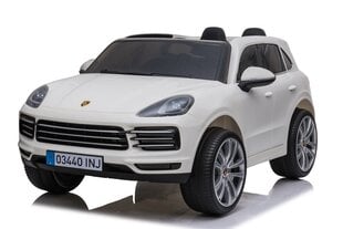 Ühekohaline elektriauto Porsche Cayenne S, valge hind ja info | Laste elektriautod | kaup24.ee