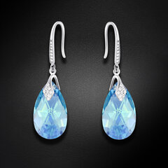 Серебряные серьги "Барокко III (Aquamarine AB)" с кристаллами Сваровски™ DS00A262 цена и информация | Серьги | kaup24.ee