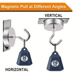 '4 tk raskeveokite magnetkonksud 49,9 kg – tugevad neodüümmagnetid külmkapi, köögi, grilli ja garaaži jaoks. Külmkapimagnetid Külmkapimagnetid' hind ja info | Vannitoa sisustuselemendid ja aksessuaarid | kaup24.ee