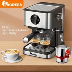 'Espressomasin, 20 baari Expresso kohvimasin, 1,5 l eemaldatav veepaak, poolautomaatne kohvimasin koos aurupulgaga espresso, latte, cappuccino jaoks, 1050 W (tasuta adapteri ühendus) piimavahustaja' hind ja info | Vannitoa sisustuselemendid ja aksessuaarid | kaup24.ee