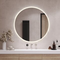 Ringikujuline LED-valgustusega vannitoapeegel seinapeegel - ümmargune Ø80 cm - (soe valge 3000K) цена и информация | Зеркала | kaup24.ee