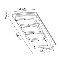 STREET 9 päikesepaneeliga tänavalamp liikumis- ja hämarusanduriga 315519 hind ja info | Aia- ja õuevalgustid | kaup24.ee