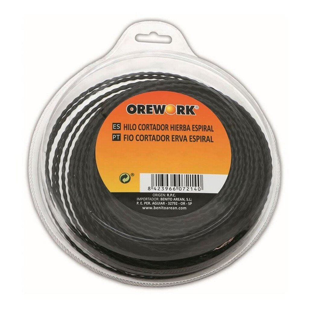 Grass Cutter Thread Orework Ø 3 mm Spiraal 15 m hind ja info | Aiatööriistade lisatarvikud | kaup24.ee