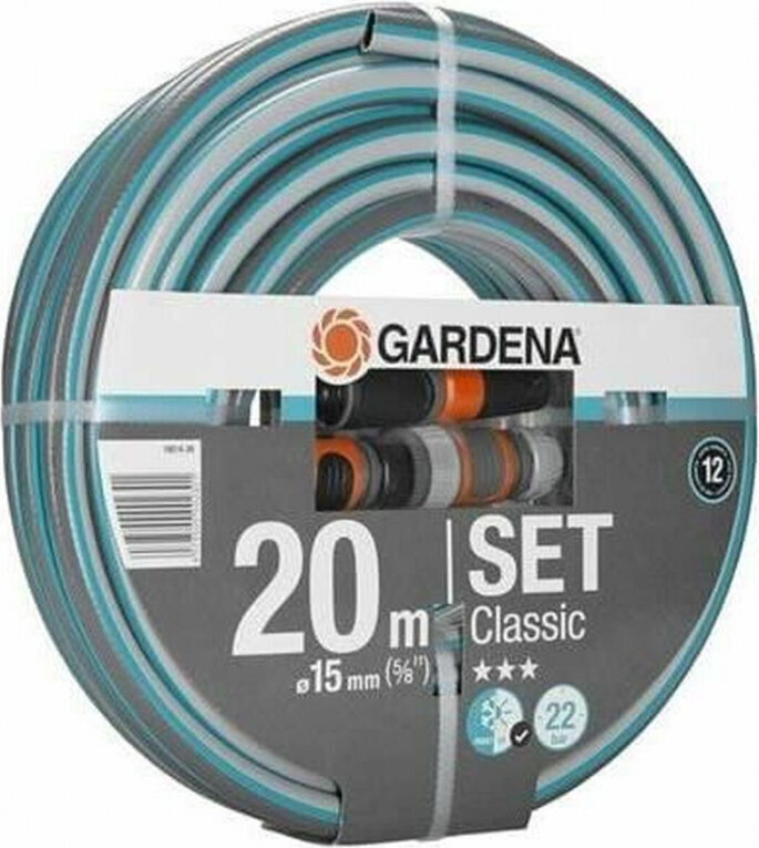 Hose set with accessories Gardena Classic 20 m Ø 15 mm цена и информация | Aiatööriistade lisatarvikud | kaup24.ee