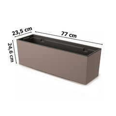 Plastikust taimevahetükiga lillekast 77x24 cm Mokka hind ja info | Dekoratiivsed lillepotid | kaup24.ee