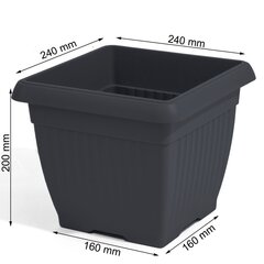 Plastikust aiapott, laius 24 cm, maht 7 L, antratsiitvärvi hind ja info | Dekoratiivsed lillepotid | kaup24.ee