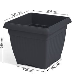 Plastikust aiapott, laius 30 cm, maht 13,8 L, antratsiitvärvi hind ja info | Dekoratiivsed lillepotid | kaup24.ee