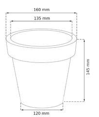 Plastikust ümmargune pott 16x14 cm, antratsiit, pott hind ja info | Dekoratiivsed lillepotid | kaup24.ee