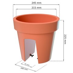 Горшок для балконных перил 24,5 см горшок цвета фуксии цена и информация | Вазоны | kaup24.ee