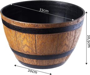 Kadax Flowerpot, пластиковый цветочный горшок, круглые плантаторы, крытая и открытая зона, сеялка для цветов, дом, сад, балкон, терраса, атмосфера (Ø 33 см, светло -коричневый) цена и информация | Вазоны | kaup24.ee