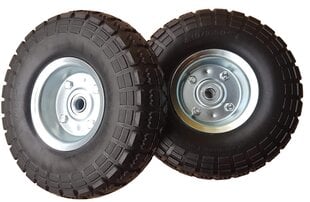 2 x frosaal PU Rad Bollerwagen Ø 260 mm 4,10/3.50-4 | Varurattarehvide koti vank | Telg 16 mm | Pannenspin täielikult kumm | Hõbedase velg hind ja info | Aiatööriistade lisatarvikud | kaup24.ee