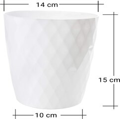 2 друга Flowerpot White 3 Set, диаметр 14 см (вверху), белый глянцевый, изготовленный из стабильного пластика, идеальный размер подоконника, сделанный в ЕС цена и информация | Вазоны | kaup24.ee