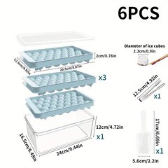 '1 tk, 4,52 tolli * 7,48-tolline mitme ruudustikuga juhusliku värvi jääpalli kuju' hind ja info | Köögitarbed | kaup24.ee