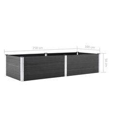 vidaXL aia taimelava 250 x 100 x 54 cm, puidu-plasti segu, hall цена и информация | Ящики для цветов | kaup24.ee