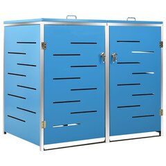 vidaXL kahe prügikasti kuur 138x77,5x115,5 cm, roostevaba teras цена и информация | Садовые сараи, дровницы | kaup24.ee