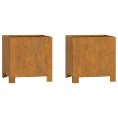 vidaXL jalgadega taimekastid, 2 tk, 32x30x33 cm, Corten teras цена и информация | Ящики для цветов | kaup24.ee