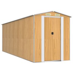 vidaXL aiakuur, helepruun, 192x606x223 cm, tsingitud teras цена и информация | Садовые сараи, дровницы | kaup24.ee