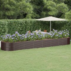 vidaXL aia taimekast, pulbervärvitud teras, 584 x 140 x 68 cm, pruun цена и информация | Вазоны | kaup24.ee