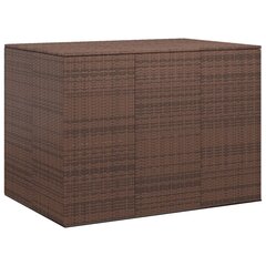 vidaXL aia hoiukast, PE rotang, 145 x 100 x 103 cm, pruun цена и информация | Уличные контейнеры, контейнеры для компоста | kaup24.ee