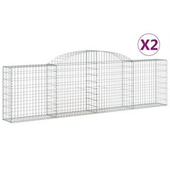 vidaXL kaarekujulised gabioonkorvid 2 tk, 300x30x80/100 cm, raud цена и информация | Подставки для цветов, держатели для вазонов | kaup24.ee