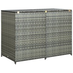 vidaXL kahe prügikasti kuur polürotang, antratsiit 148 x 77 x 111 cm цена и информация | Садовые сараи, дровницы | kaup24.ee