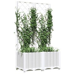 vidaXL võrega taimekast, valge, 80 x 40 x 136 cm PP цена и информация | Вазоны для рассады и пересадки | kaup24.ee