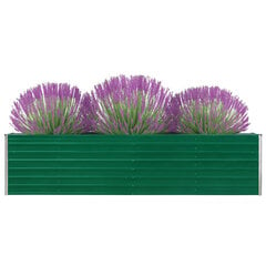 vidaXL kõrge peenrakast 320 x 40 x 77 cm, tsingitud teras, roheline hind ja info | Dekoratiivsed lillepotid | kaup24.ee